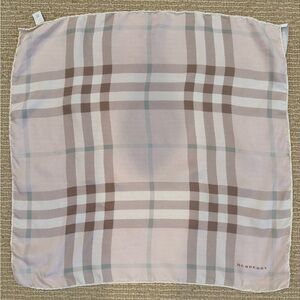 Burberry Pink, blue, brown and white silk scarf AUTHENTIC VINTAGE!